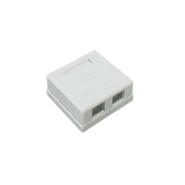 Caja de pared con 2 puertos, incluye 2 jacks STP Cat5e Keyst