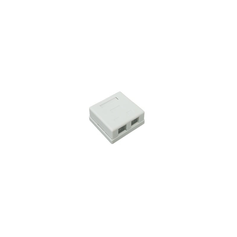 Caja de pared con 2 puertos, incluye 2 jacks STP Cat5e Keyst