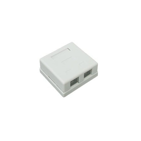 Caja de pared con 2 puertos, incluye 2 jacks STP Cat5e Keyst