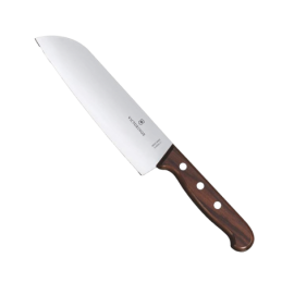 Cuchillo Santoku Wood de 17 cm, Filo con Corte Recto, Estilo