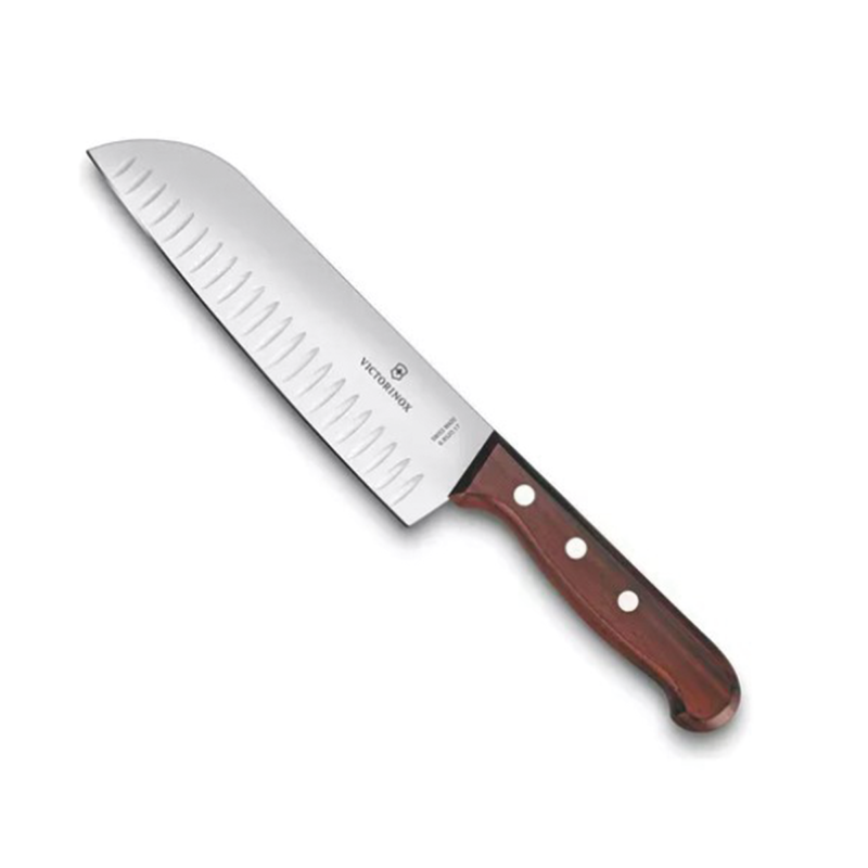 Cuchillo Santoku Wood de 17 cm, Filo con Alvéolos Estilo Jap