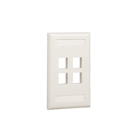 Placa de Pared Vertical, Salida Para 4 Puertos Keystone, Con