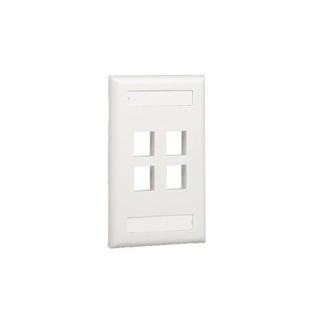 Placa de Pared Vertical, Salida Para 4 Puertos Keystone, Con