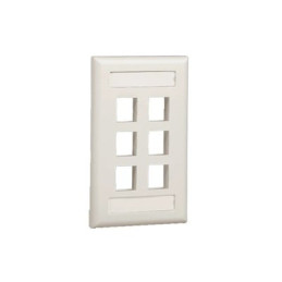 Placa de Pared Vertical, Salida Para 6 Puertos Keystone, Con