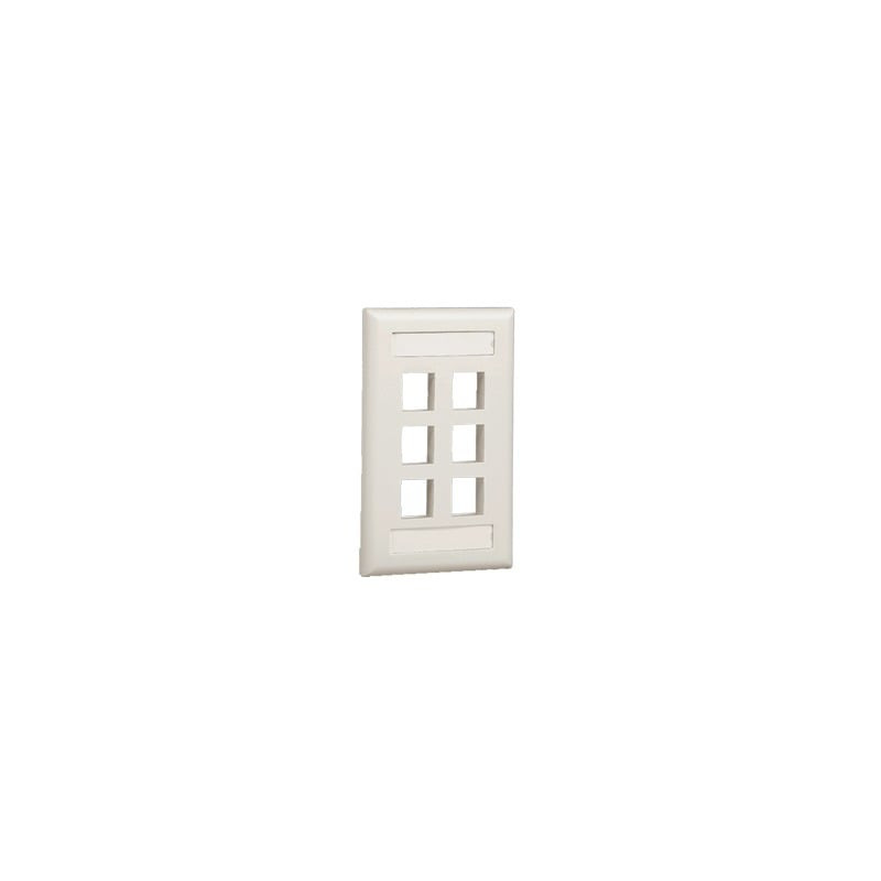 Placa de Pared Vertical, Salida Para 6 Puertos Keystone, Con