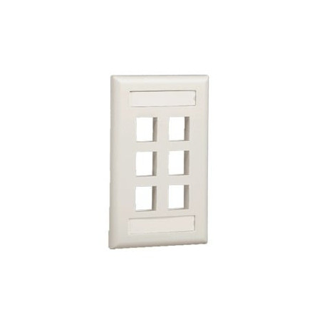 Placa de Pared Vertical, Salida Para 6 Puertos Keystone, Con