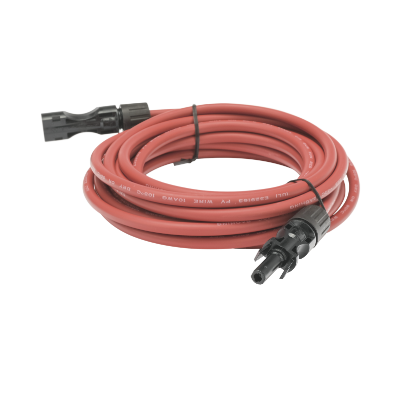 Cable Fotovoltaico, 25 m, Rojo, Calibre 10 AWG con Terminal