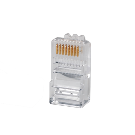 Plug RJ45 Cat5e, Para Cable UTP Calibre 22 a 26 AWG, Chapado