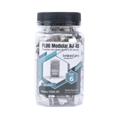 Bote con 100 Piezas de Plug Modular RJ45 Cat6 blindado con p