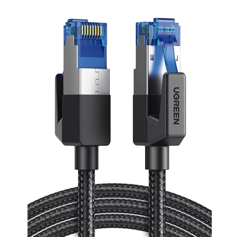 Cable Ethernet Cat8 CLASS�?�F-FTP Redondo con Malla de Nylon