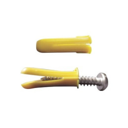 Paquete de 20 taquetes amarillo  1in y 20 tornillos 8mm x 1i