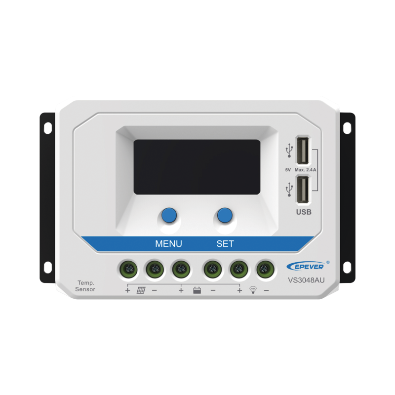 Controlador Solar de Carga PWM 12-24-36-48 V 30 A Salida USB