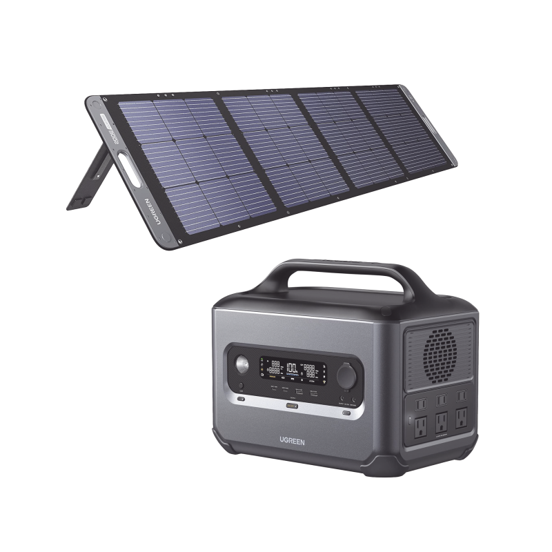 Kit de Estación de Energía Portátil 1200W 1024Wh + Panel Sol