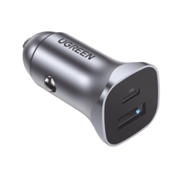 Cargador de Auto 24W  Puerto USB-A y USB-C  Carga Rápida