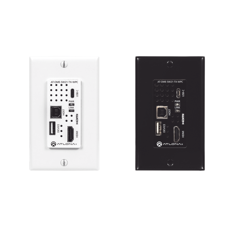 Placa de pared con Switcher y Transmisor HDBaseT con entrada