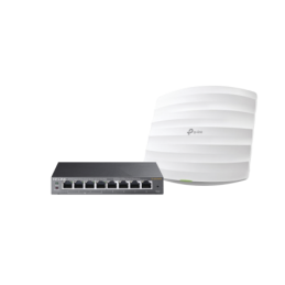 Kit de access point EAP245 y switch PoE TL-SG108PE doble ba