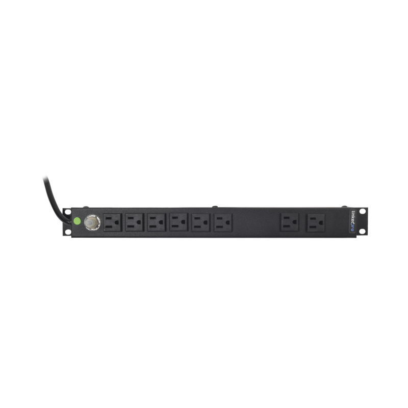 Tomacorriente Horizontal PDU de 8 Contactos NEMA 5-15R Rack