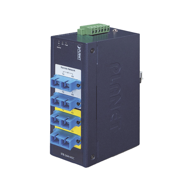 Switch Industrial Bypass de Fibra Optica Multimodo con Conec