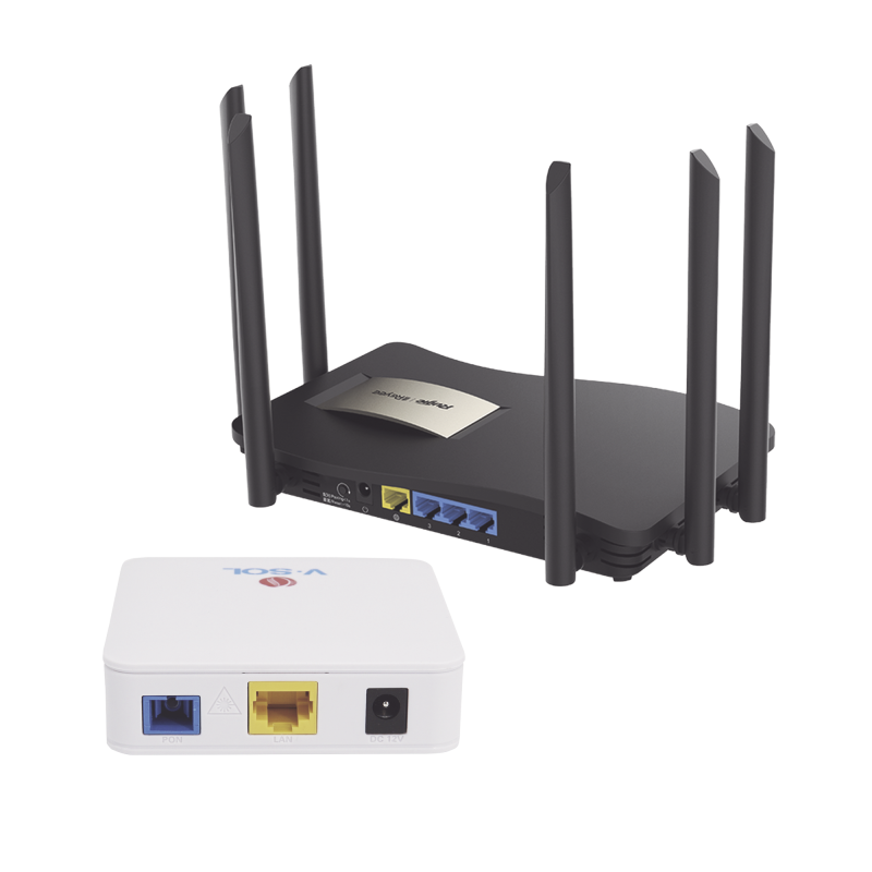 Kit 2 ONU Bridge V-Sol Dual GPON-EPON con Router Home Mesh