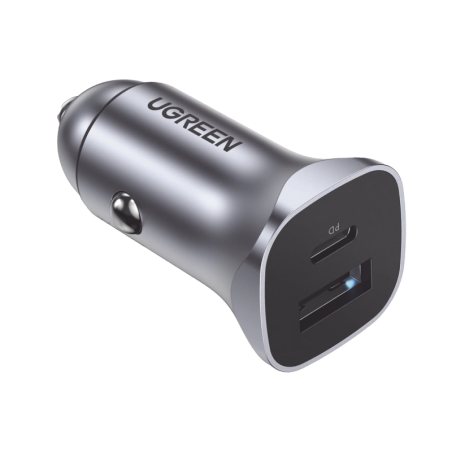 Cargador de Auto 24W - Puerto USB-A y USB-C - Carga Rápida -