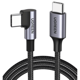 Cable USB-C a USB-C - 1 Metro - Conector con Ángulo Recto de