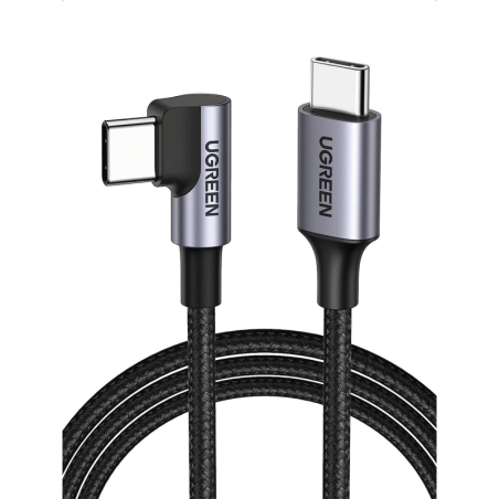 Cable USB-C a USB-C - 2 Metros - Conector con Ángulo Recto d