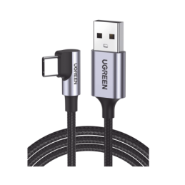 Cable USB-A a USB-C - 1 Metro - Conector con Ángulo Recto de