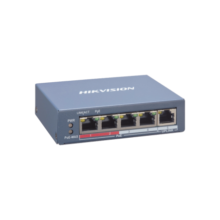 Switch PoE+ - Monitoreable - 4 Puertos 10-100 Mbps PoE+ - 1