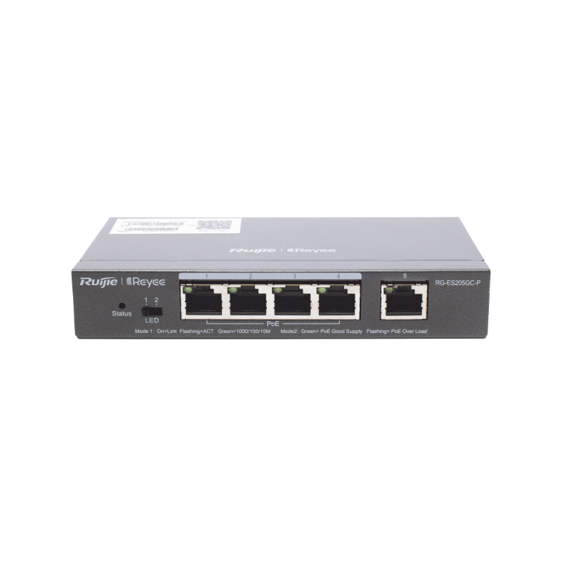 Switch Administrable PoE con 5 puertos Gigabit 4 PoE 8023af