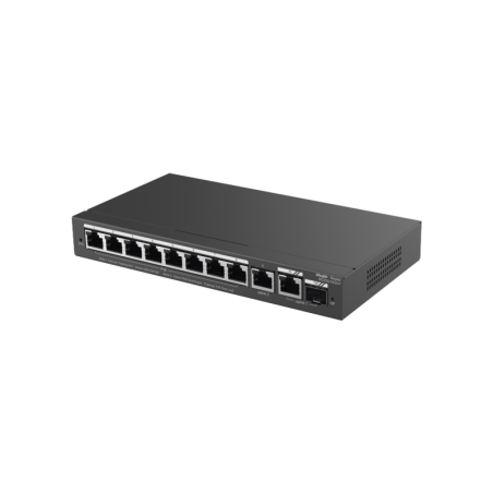 Switch Administrable con 8 puertos Gigabit PoE 2 Uplinks Gi