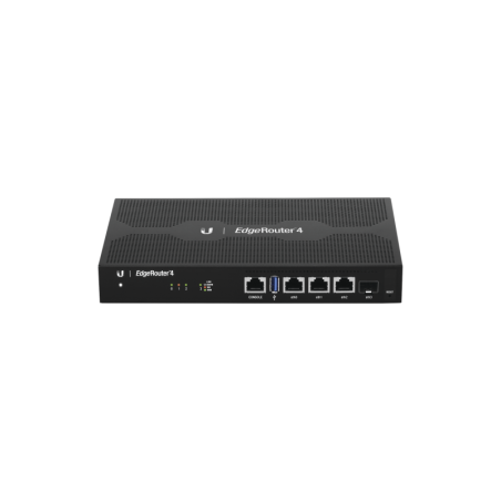 EdgeRouter 4, con 3 puertos 10-100-1000 Mbps + 1 puerto SFP,