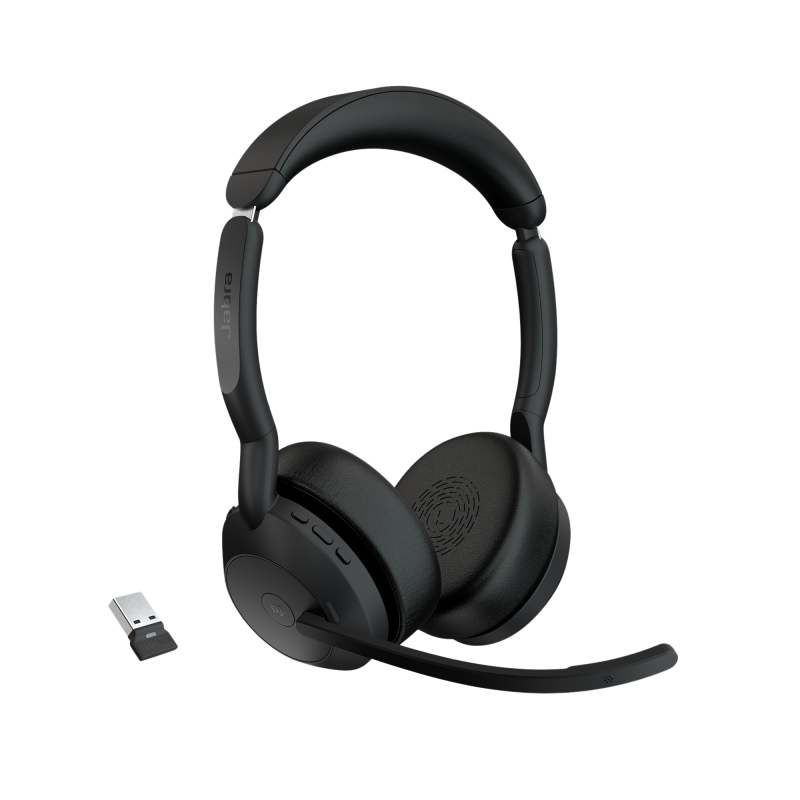 Jabra Evolve2 55, Auricular stereo versión MS, dongle USB-A