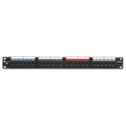 Patch Panel UTP HD6 de 24 puertos, Precargado con Jacks Cate