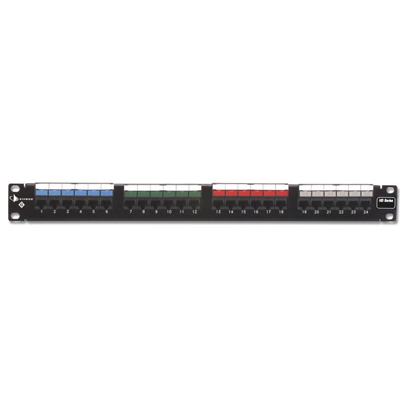 Patch Panel UTP HD6 de 24 puertos, Precargado con Jacks Cate