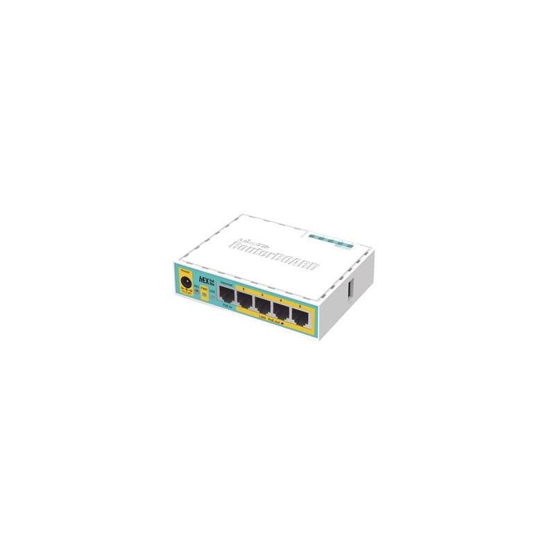 [hEX PoE LITE] RouterBoard 5 Puertos Fast Ethernet 4 con PoE