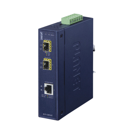 Convertidor de Medios Industrial de 1 Puerto Ethernet 10-100