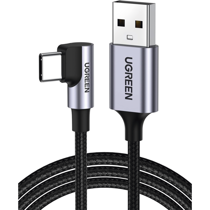 Cable USB-A a USB-C - 2 Metros - Conector con Ángulo Recto d