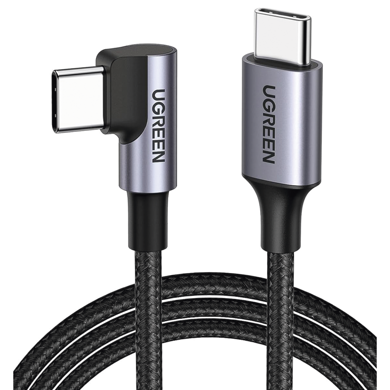 Cable USB-C a USB-C - 1 Metro - Conector con Ángulo Recto de