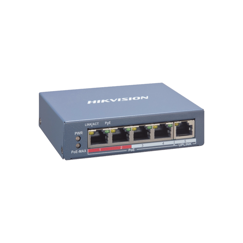 Switch PoE+ - Monitoreable - 4 Puertos 10-100 Mbps PoE+ - 1