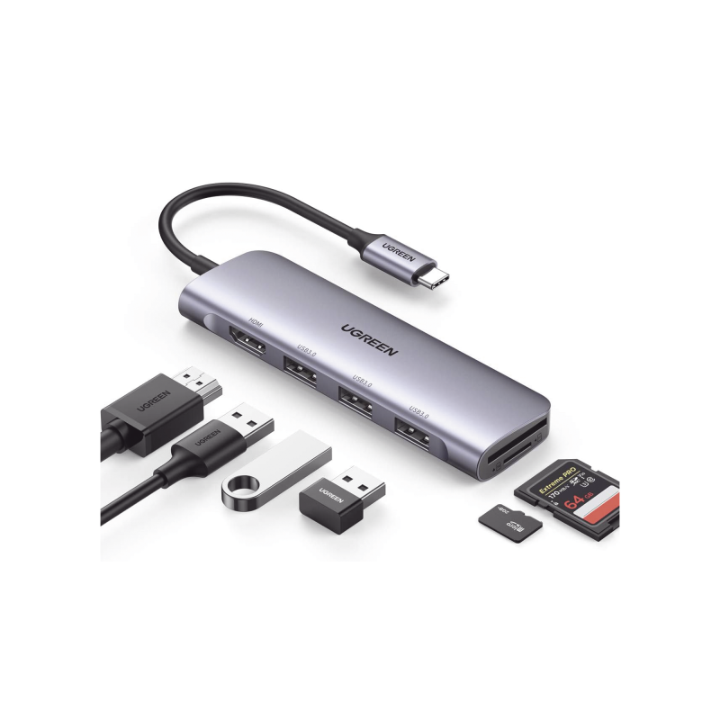 HUB USB-C Docking Station 6 en 1  HDMI 4K@30Hz  3 Puertos