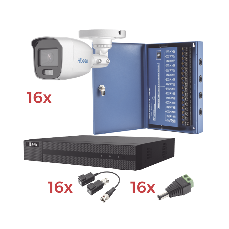 Kit TurboHD 1080p Lite - DVR 16 Canales - 16 Cámaras Bala Ex