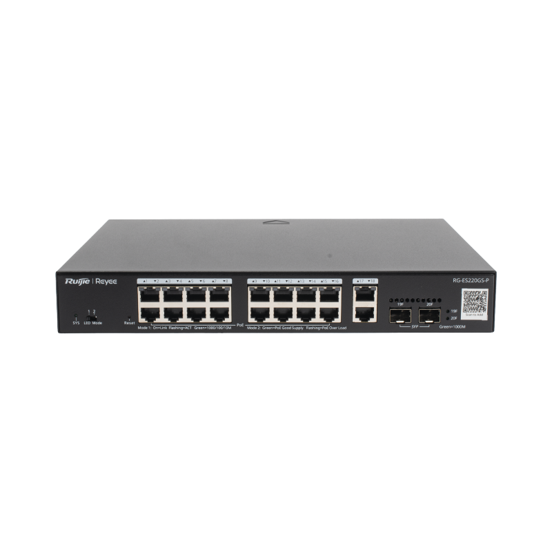 Switch L2 Administrable PoE con 16 puertos Gigabit PoE 8023a