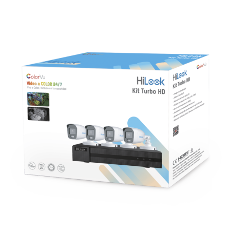 Kit TurboHD 1080p - DVR 4 Canales - 4 Cámaras Bala ColorVu c