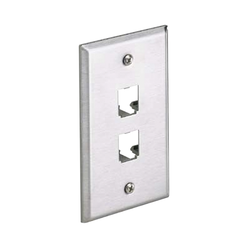 Placa de Pared Vertical de Acero Inoxidable Salida Para 2 Pu