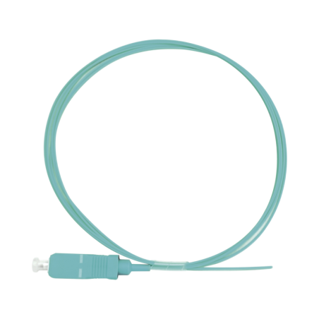 Pigtail de Fibra Óptica Simplex SC, PVC, OM3 50-125, Aqua, 1