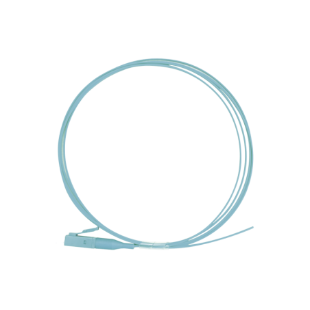 Pigtail de Fibra Óptica Simplex LC, PVC, OM4 50-125, Aqua, 1