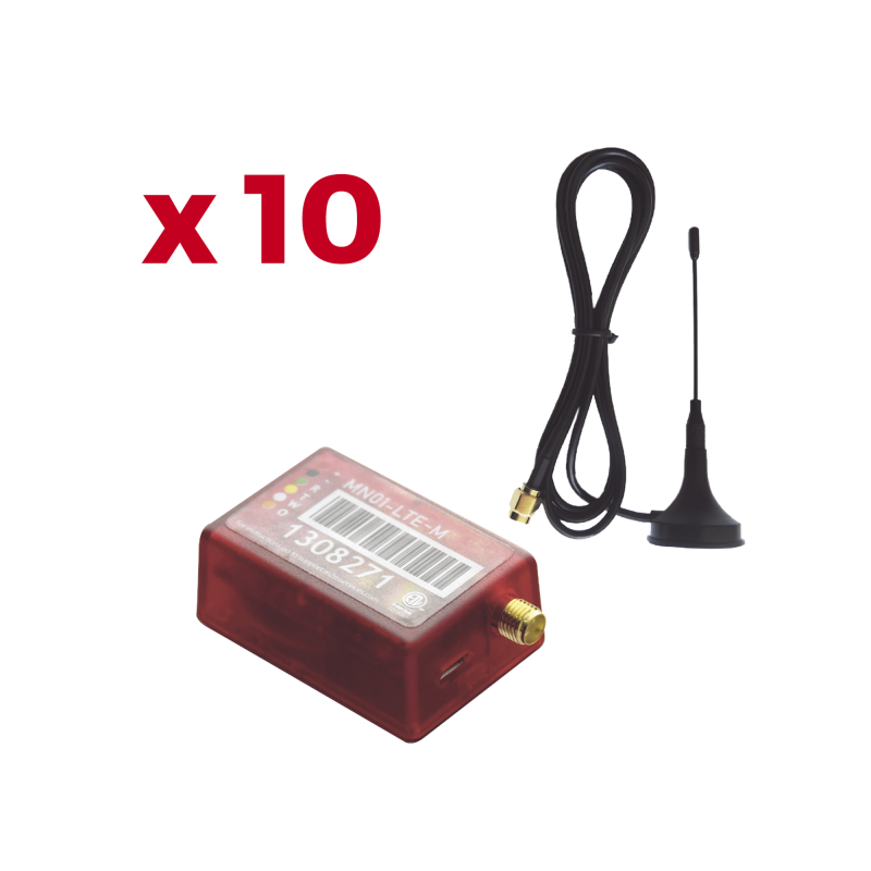 KIt de 10 Comunicadores de Alarma MN01LTEM con Antena 4GLTEM