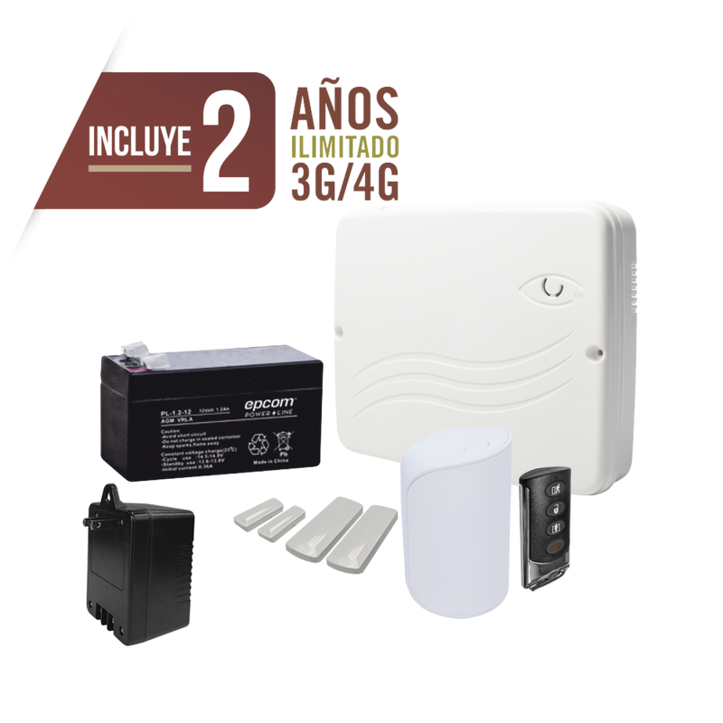 KIT Alarma Cloud Híbrido-Comunicador 4G Lte Integrado-8 Zona