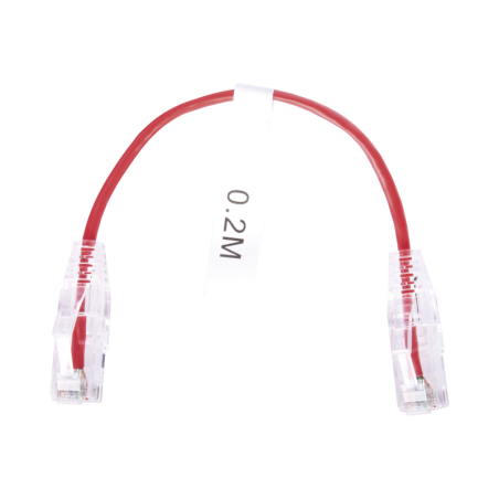 Cable de Parcheo Slim UTP Cat6 - 20 cm Rojo Diámetro Reducid