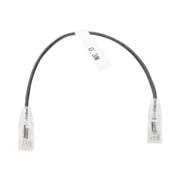 Cable de Parcheo Slim UTP Cat6 - 30 cm Negro Diámetro Reduci